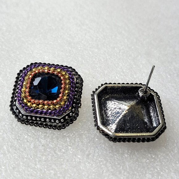 Purple Square Earrings - Picture 5 of 8